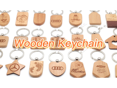 Keychains en bois personnalisé a adapté le porte-clés aux besoins du client en bois de sublimation