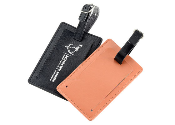 L'étiquette en cuir de bagage de voyage d'unité centrale a adapté l'impression aux besoins du client d'écran en soie Logo Baggage Tag