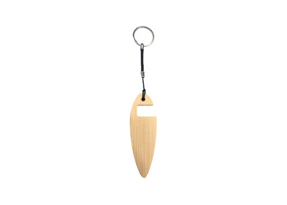 Porte-clés en bois en métal en métal de support de téléphone de support de nature de couleur principale en bambou de bambou
