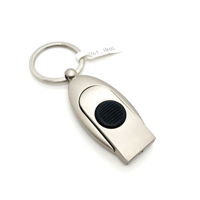 Porte-clés en métal en argent pour la promotion avec logo personnalisé en finition en argent