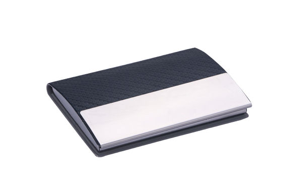 Porteur de carte de visite rectangulaire minimaliste en PU métallique
