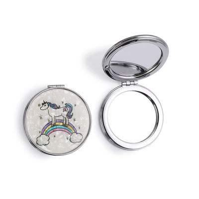 Miroir de poche pliable avec cuir PU personnalisable