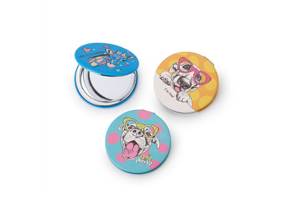 Modèle mignon de poche d'ABS cosmétique compact rond de miroir portatif