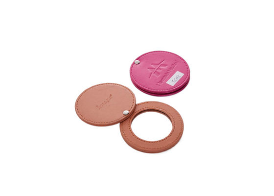 Miroir en cuir de bourse d'unité centrale de miroir cosmétique rotatif de poche petit