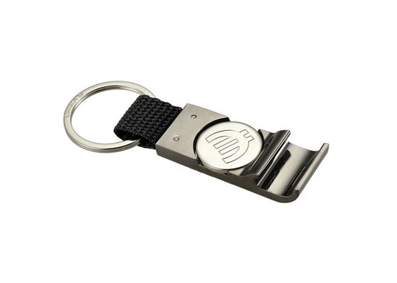 Porte-clés à chaînes principal d'ouvreur de bouteille de pièce de monnaie de chariot à achats de support en métal en nylon d'unité centrale