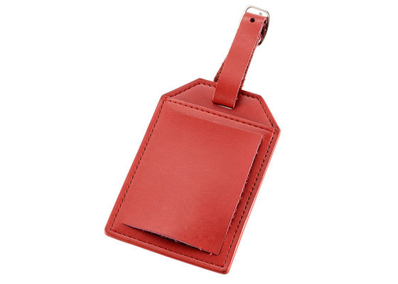 La valise en cuir de voyage d'unité centrale de rectangle étiquette des labels de sac que la valise étiquette avec la courroie de boucle