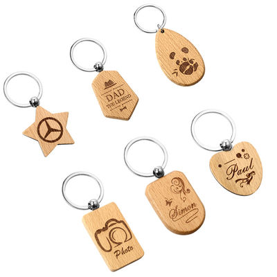 Keychains en bois personnalisé avec le nom a adapté le porte-clés aux besoins du client rond de sublimation