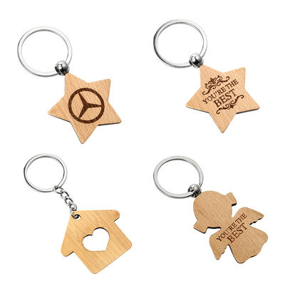 Keychains en bois personnalisé avec le nom a adapté le porte-clés aux besoins du client rond de sublimation
