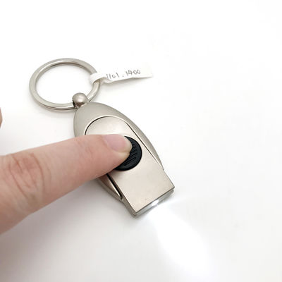Porte-clés en métal en argent pour la promotion avec logo personnalisé en finition en argent
