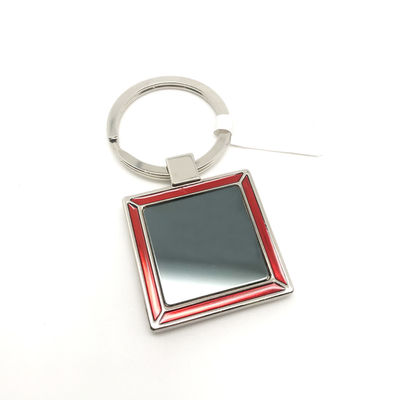 Porte-clés en alliage de zinc rouge avec logo personnalisé 34x72x5mm