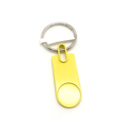 Porte-clés métallique en alliage de zinc Couleur jaune 19x79x6mm