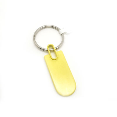 Porte-clés métallique en alliage de zinc Couleur jaune 19x79x6mm