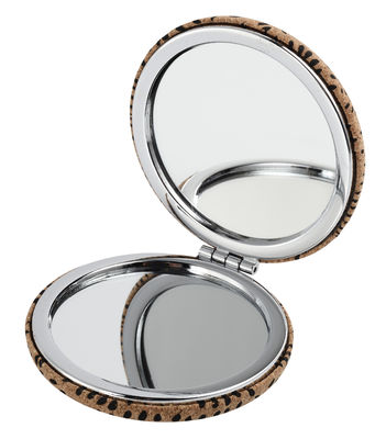 Miroir de poche en PU cosmétique personnalisé avec grossissement 1x/2x