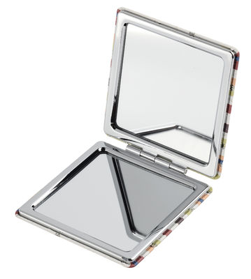 Double face 1x/2x PU Ronde miroir de poche avec logo Compact couleur disponible