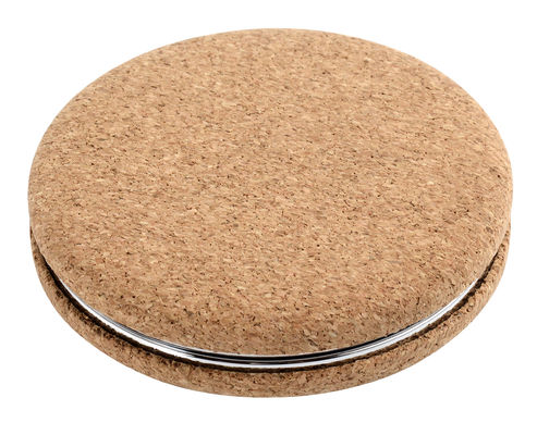 Logo en PU personnalisé à double face, miroir de poche compact pliable pour la beauté en déplacement