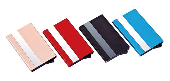Portefeuille classique et sophistiqué en aluminium en PU avec fermeture magnétique