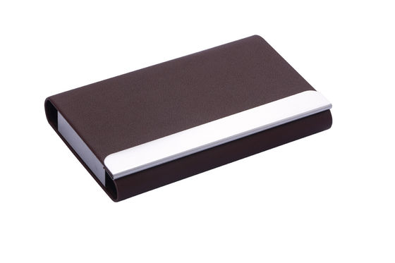 Elegant porte-cartes métallique avec une capacité de fermeture rapide de 50 cartes de visite