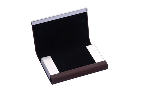 Elegant porte-cartes métallique avec une capacité de fermeture rapide de 50 cartes de visite
