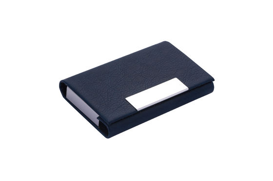 Porteur de carte de nom en métal rectangulaire avec fermeture rapide, mince et compact, pouvant contenir jusqu'à 50 cartes