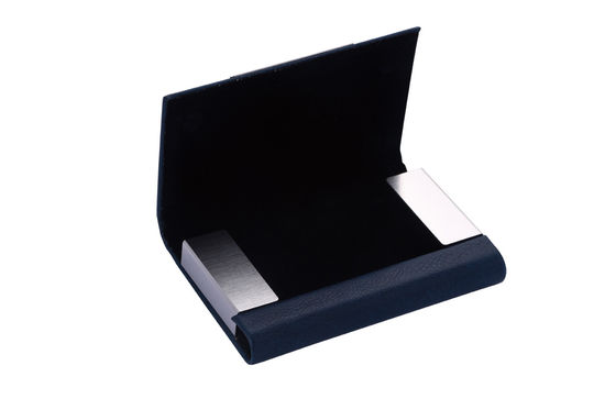Porteur de carte de nom en métal rectangulaire avec fermeture rapide, mince et compact, pouvant contenir jusqu'à 50 cartes