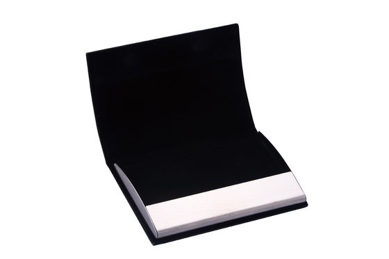 Porteur de carte de visite rectangulaire minimaliste en PU métallique