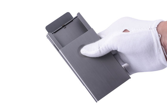Cas de carte de visite en métal en forme de rectangle