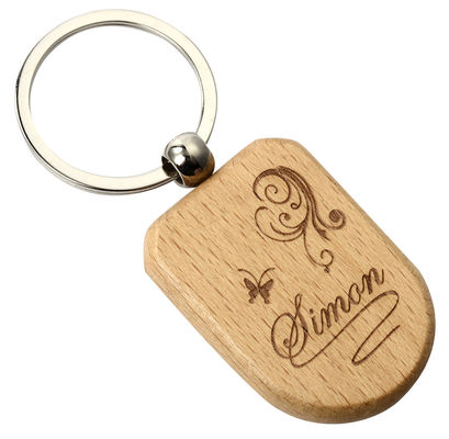Porte-clés en bois personnalisé Gravure Écologique Personnalisée