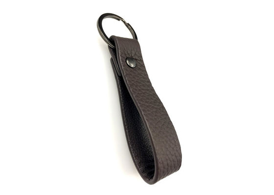 Support principal en cuir véritable d'unité centrale de Debossed 10mm pour des clés adaptées aux besoins du client