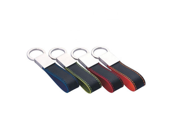 Support en cuir de clé de voiture du porte-clés 7mm Debossing de crochet de rupture en métal de point