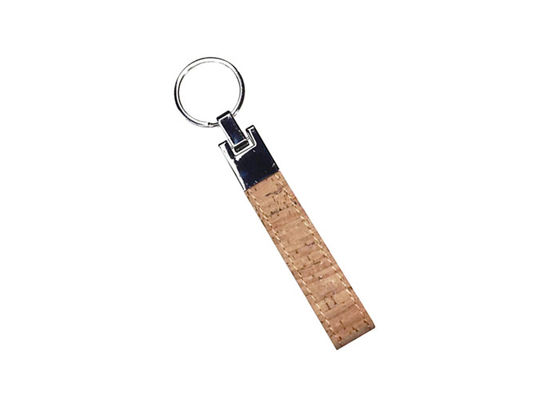 Cadeau en cuir en vrac de la publicité de souvenir de Cork Plain Leather Keyring 12mm Keychains