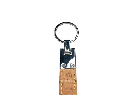 Cadeau en cuir en vrac de la publicité de souvenir de Cork Plain Leather Keyring 12mm Keychains