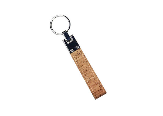 Cadeau en cuir en vrac de la publicité de souvenir de Cork Plain Leather Keyring 12mm Keychains