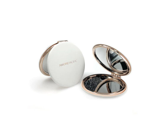 Miroir gravé pliable 1cm de poche de Rose Gold Metal Compact Mirror profondément