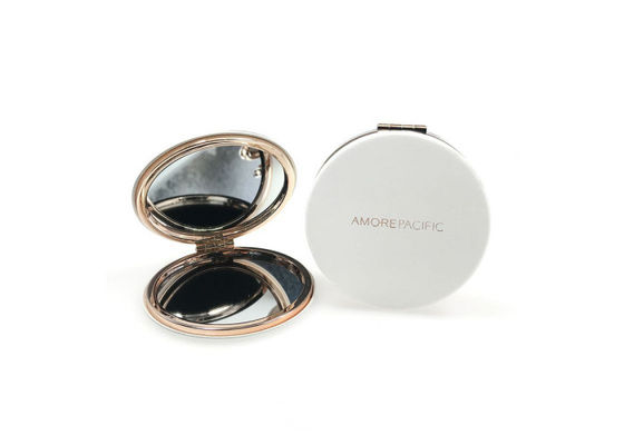 Miroir gravé pliable 1cm de poche de Rose Gold Metal Compact Mirror profondément