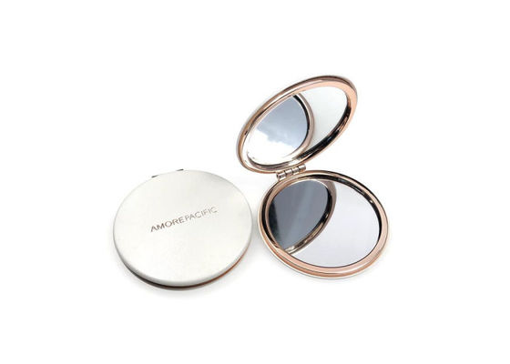 Miroir gravé pliable 1cm de poche de Rose Gold Metal Compact Mirror profondément