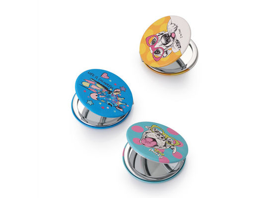 Modèle mignon de poche d'ABS cosmétique compact rond de miroir portatif