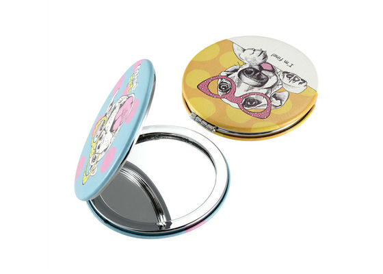 Modèle mignon de poche d'ABS cosmétique compact rond de miroir portatif