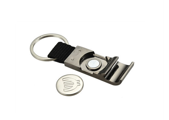 Porte-clés à chaînes principal d'ouvreur de bouteille de pièce de monnaie de chariot à achats de support en métal en nylon d'unité centrale