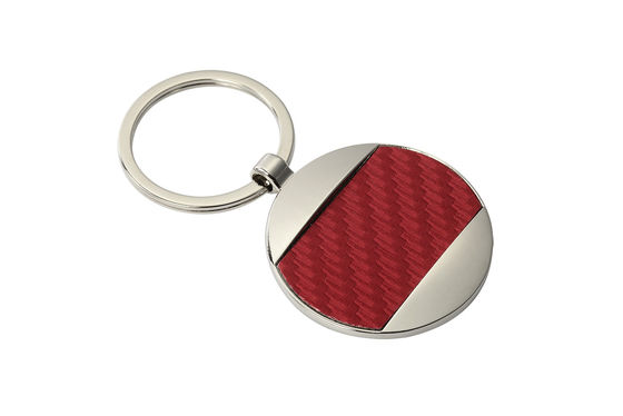 Support principal en cuir noir rouge des chaînes de clé de cuir de fibre de carbone 5mm Pantone