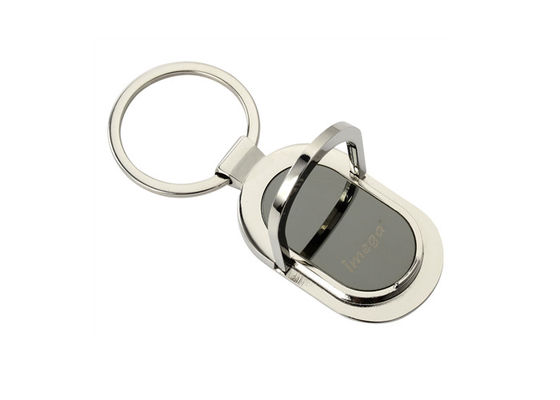 Porte-clés en alliage de zinc à chaînes principal personnalisé de support de téléphone de support en métal d'ellipse