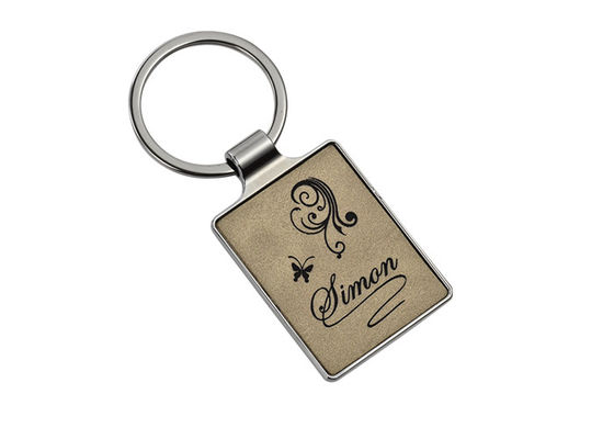 Clé 4mm rose Ring Advertising de Logo Leather Key Chains 55mm de gravure de laser
