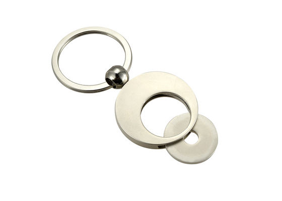 Rond de achat de voiture de porte-clés de pièce de monnaie de chariot personnalisé par métal en alliage de zinc