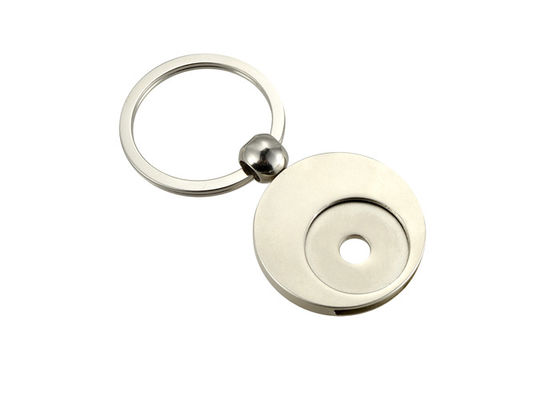 Rond de achat de voiture de porte-clés de pièce de monnaie de chariot personnalisé par métal en alliage de zinc