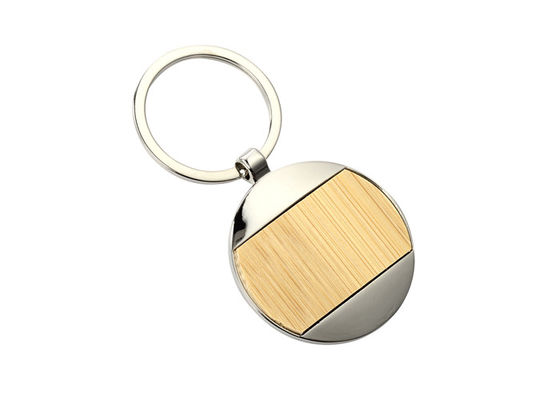 Gravure en bambou de laser de Ring Holder Iron Promotional Metal Keychains de clé en métal de nickel