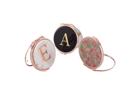 Miroir se pliant de Rose Gold Cosmetic Pocket Mirror Pantone en métal d'ABS petit