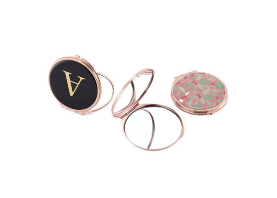 Miroir se pliant de Rose Gold Cosmetic Pocket Mirror Pantone en métal d'ABS petit
