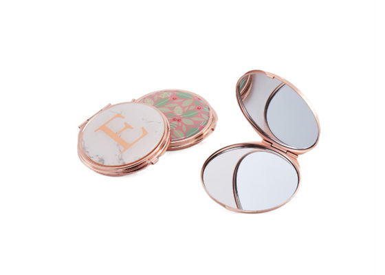 Miroir se pliant de Rose Gold Cosmetic Pocket Mirror Pantone en métal d'ABS petit