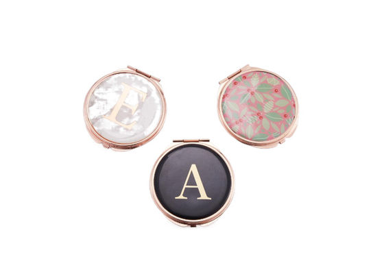 Miroir se pliant de Rose Gold Cosmetic Pocket Mirror Pantone en métal d'ABS petit
