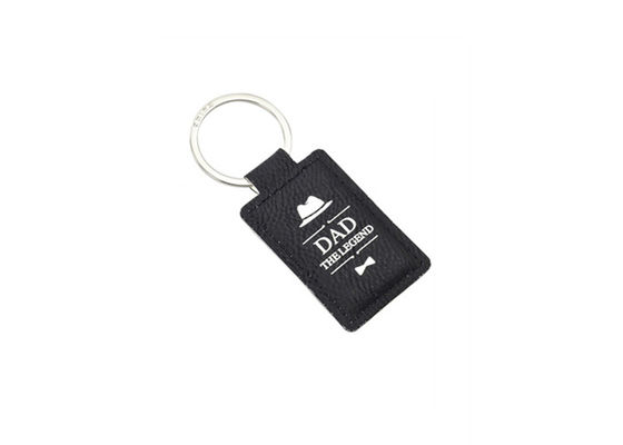 Support principal en cuir de clé d'unité centrale de rectangle de chaînes de laser de cru épais en cuir du logo 3mm