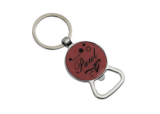 Chaîne principale d'épaisseur du souvenir 4mm de support de clé d'ouvreur de bouteille du logo 65mm de laser